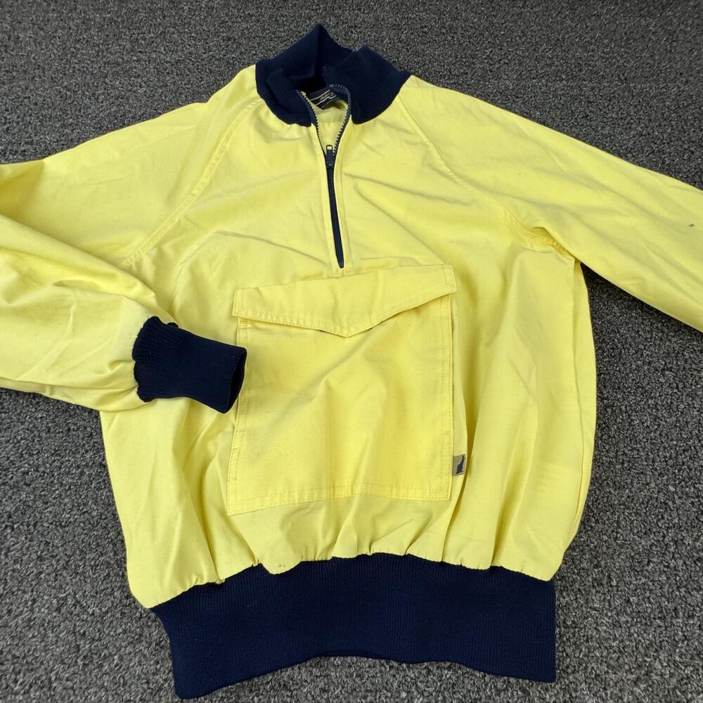 Mother Karen's Windbreaker Womens 12 Yellow 1/4 Zip Collared Pockets Lined